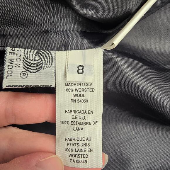 Women's Jones New York Navy Button Down Wool Blazer Jacket - Size 8 - Picture 10 of 12